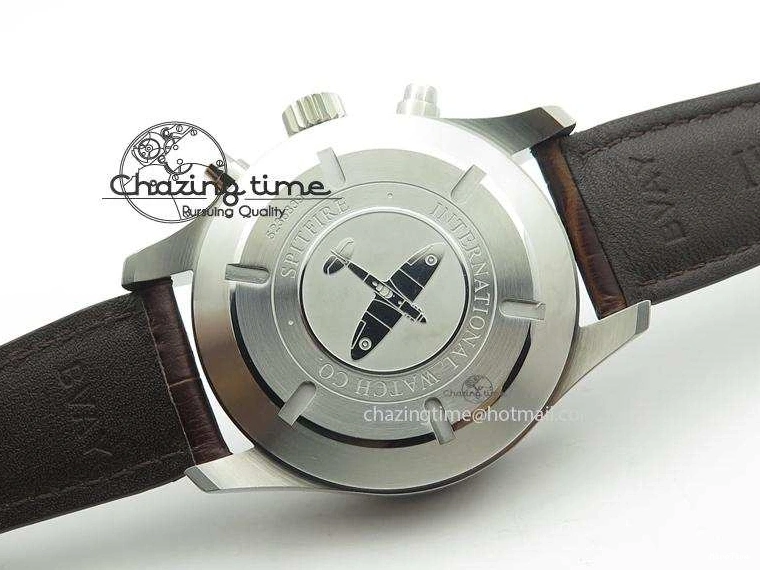MIROTIME 0204 Cozy Pilot Chrono SS IW387802 V6F 1:1 Best Edition On Brown Leather Strap A 7323